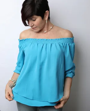 Double Layer Off The Shoulder Top