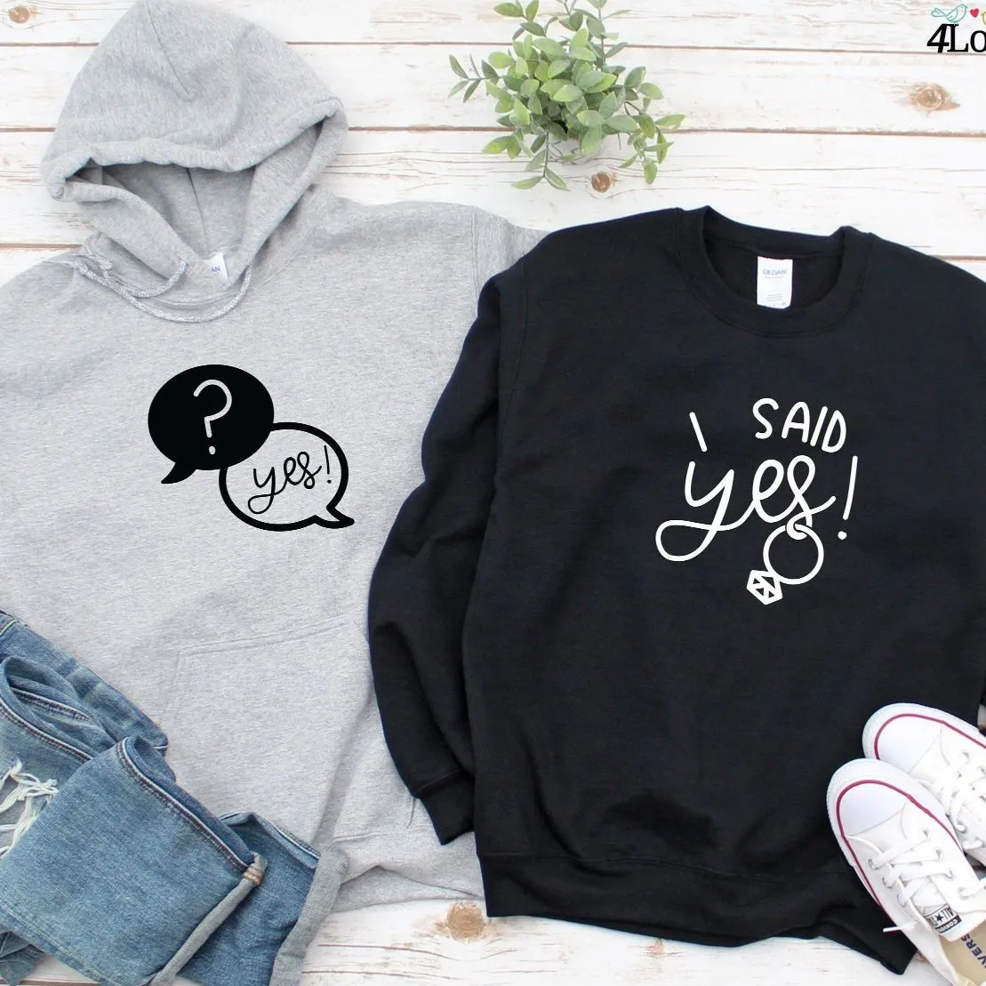Engagement Announcement Matching Outfits Set: Yes, I Said Yes - Perfect Wedding Gift for Fiancé/Bride, Ideal for Honeymoon