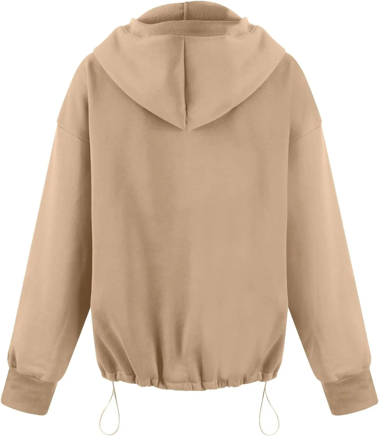 Fall Casual Hoodies for Women Casual Loose Quarter Zip Up Hooded Long Sleeve Pullovers Solid Color Workout Sweatshirt