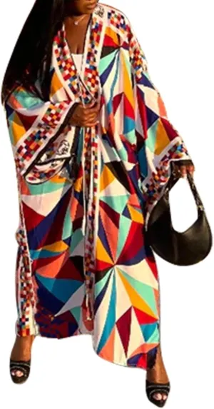 Famnbro Women's Floral Print Satin Robe Kimono Cardigan Open Front Long Cover Ups Outerwear One Size