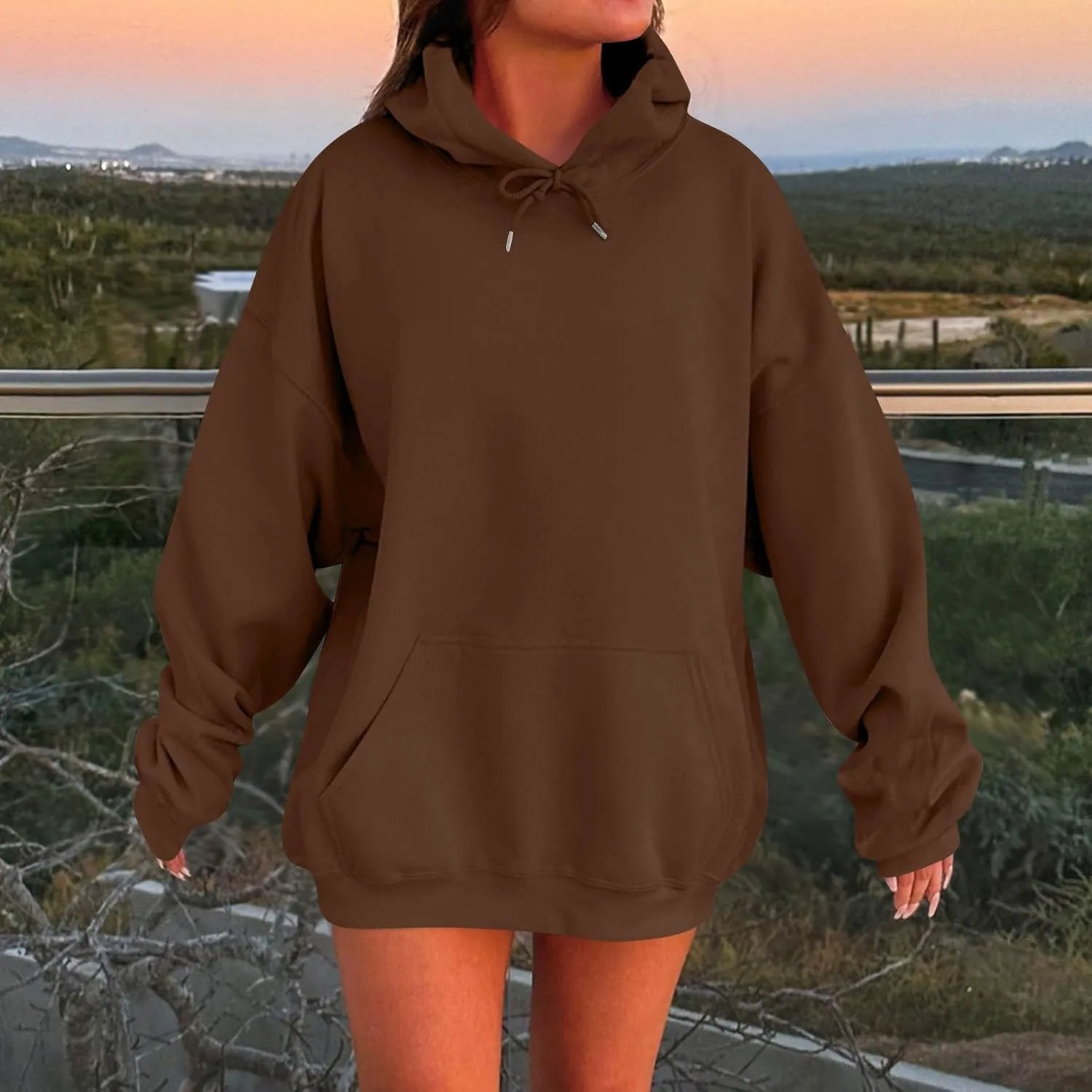 Fashion Hoodies for Women 2024 Oversized Hoodies Sweaters Long Sleeve Oversized Sweatshirt Pullover with Pocket