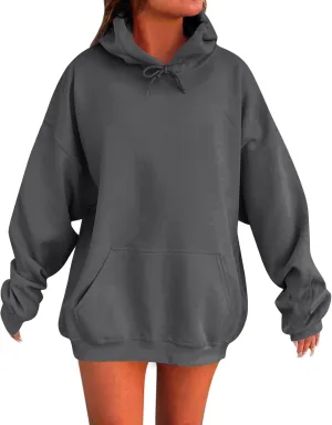 Fashion Hoodies for Women 2024 Oversized Hoodies Sweaters Long Sleeve Oversized Sweatshirt Pullover with Pocket