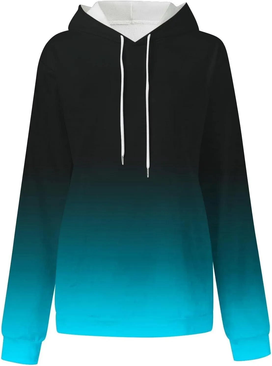 Fashion Tie Dye Hoodies For Women Pocket Long Sleeve Drawstring Oversized Pullover Fall Winter Gradient Sweatshirts