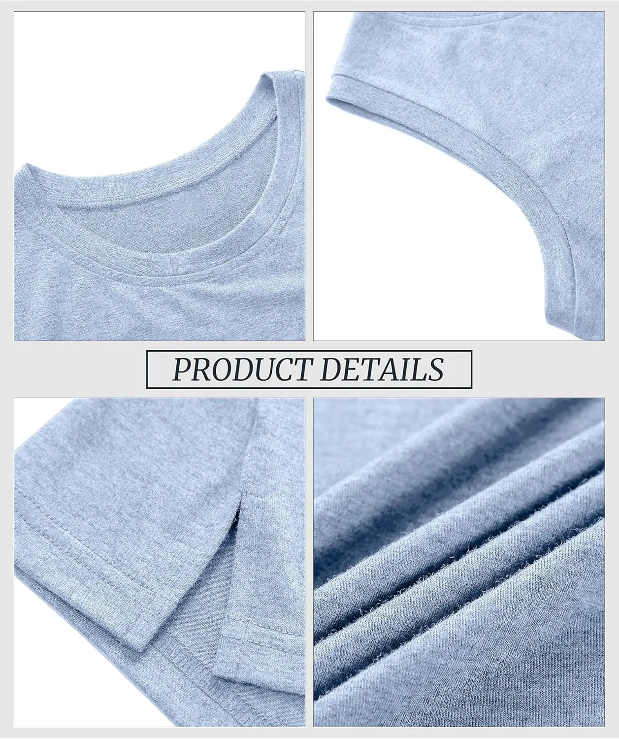 Ficerd 4 Pack Women's Sleeveless Tops, Casual Summer Loose Fit T Shirts Solid Color Tunic Tank Tops Ladies' Crew Neck Tee