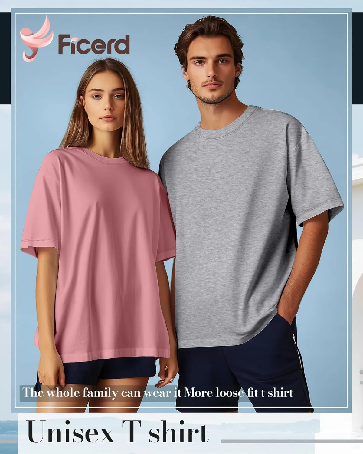 Ficerd 5 Pack Men's Big and Tall Shirts Short Sleeve Cotton Tee Summer Crew Neck Oversize Top Loose Fit Shirt Multipack