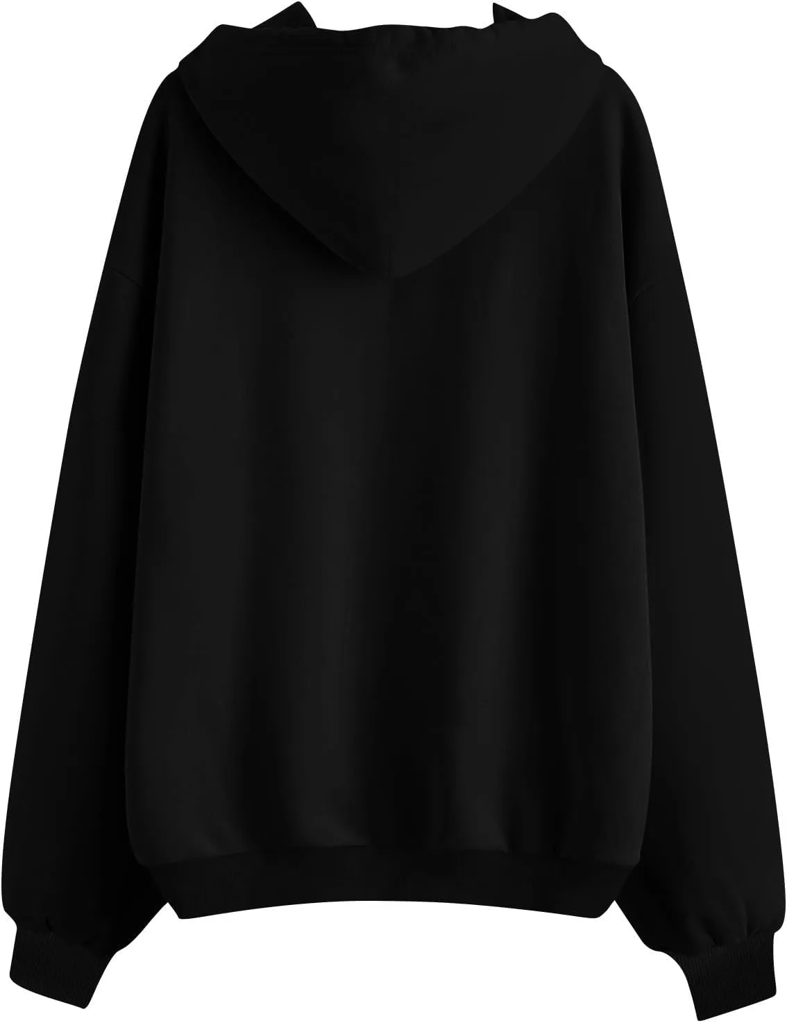 Fleece Zip Up Hoodie Women Oversized Drawstring Hooded Sherpa Jacket Full Zipper Baggy Fuzzy Sweatshirts with Pockets