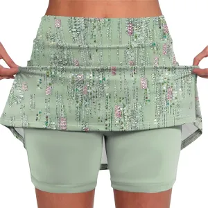 FlekmanArt Skorts for Woman Lightweight Athletic Shorts Athletic Sports Pants Printed Running Skirt Skinny Casual Shorts
