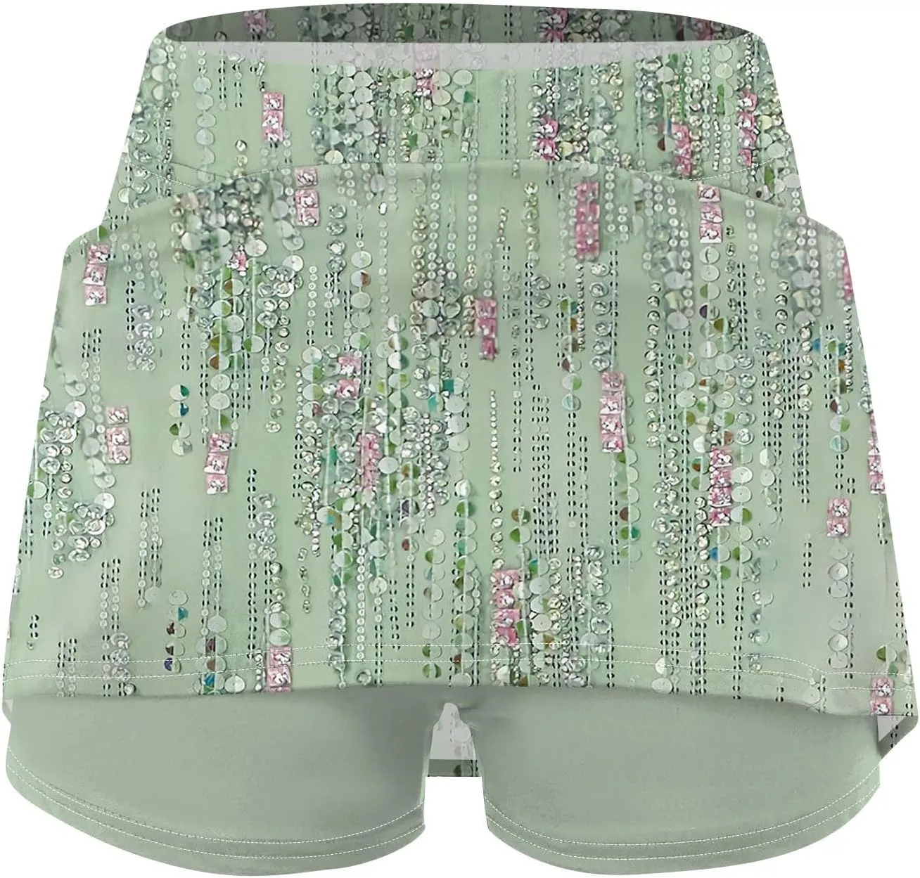 FlekmanArt Skorts for Woman Lightweight Athletic Shorts Athletic Sports Pants Printed Running Skirt Skinny Casual Shorts