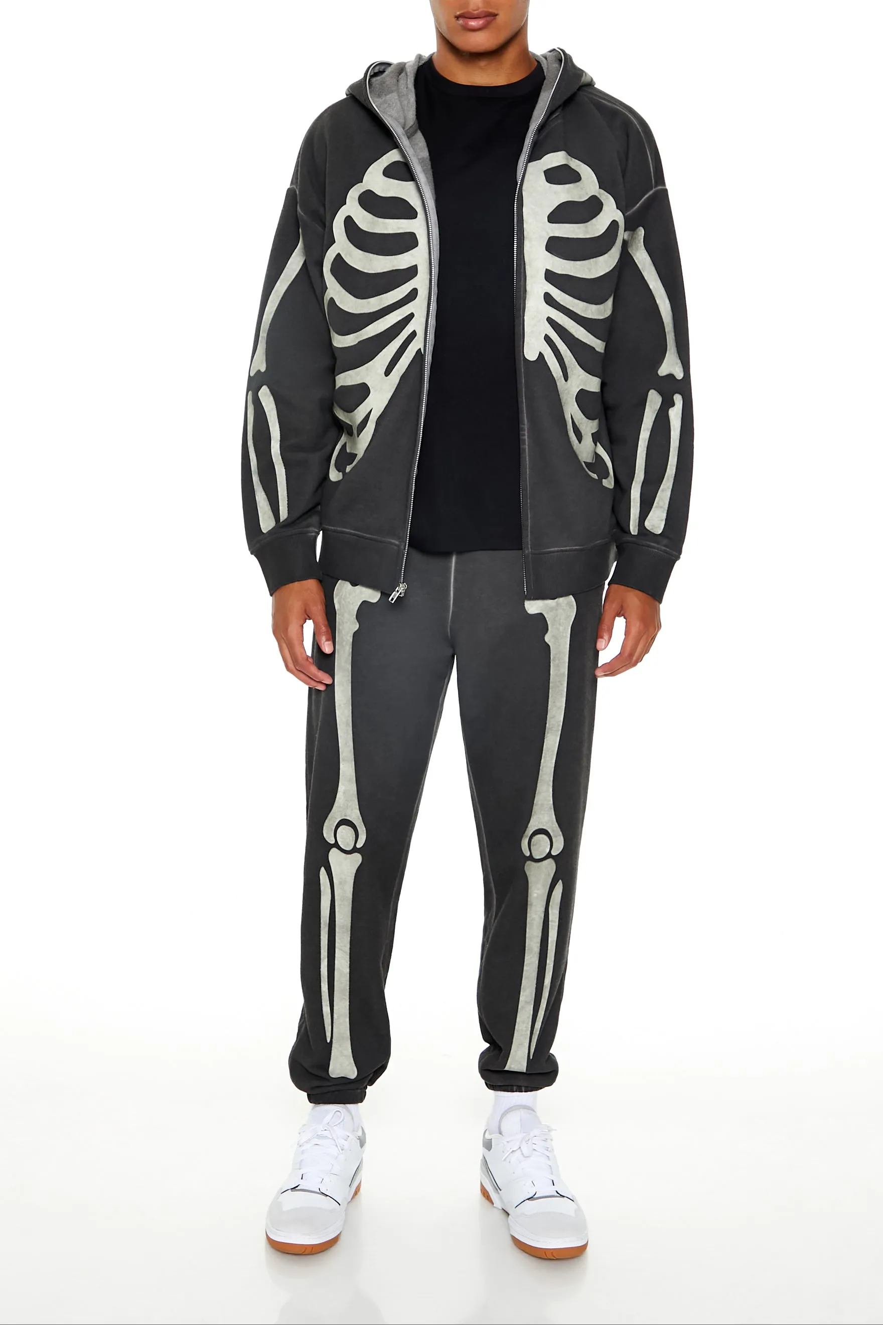 Glow in the Dark Skeleton Zip-Up Hoodie