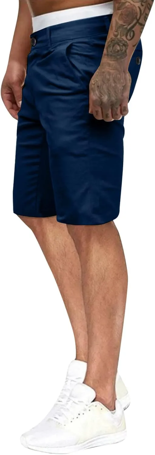 GOKKILRW Mens Slim Fit Casual Chino Shorts Comfort Stretch Cotton Work Shorts Summer Beach Stretch Twill Chino Golf Shorts