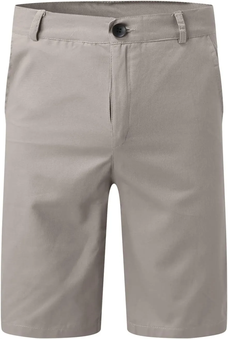 GOKKILRW Mens Slim Fit Casual Chino Shorts Comfort Stretch Cotton Work Shorts Summer Beach Stretch Twill Chino Golf Shorts