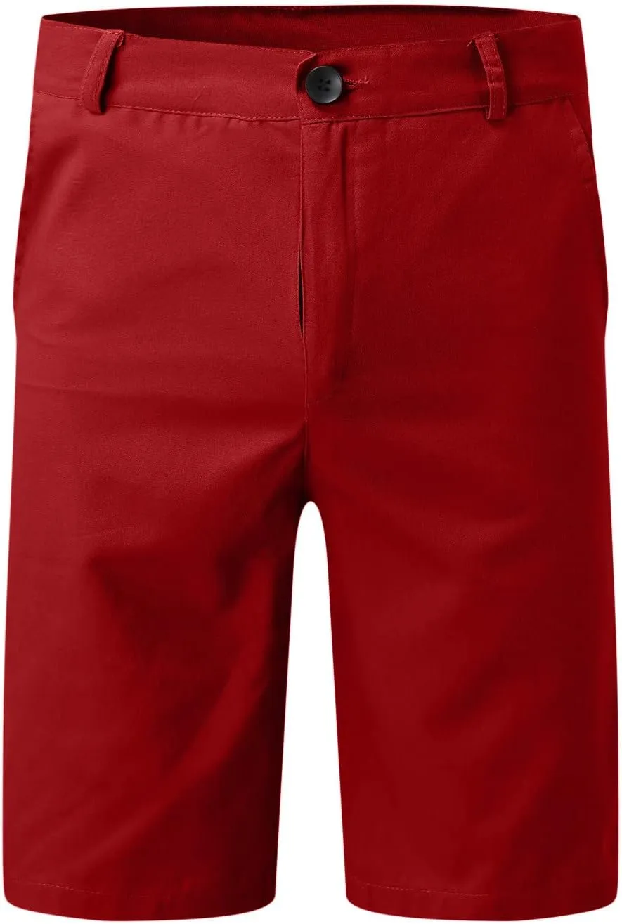 GOKKILRW Mens Slim Fit Casual Chino Shorts Comfort Stretch Cotton Work Shorts Summer Beach Stretch Twill Chino Golf Shorts