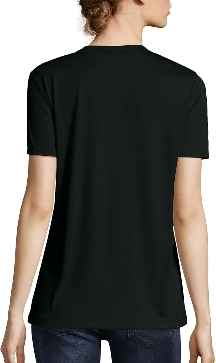 Hanes Women's Cool Dri Performance V-Neck T-Shirt, Moisture-Wicking Short Sleeve Tee, 40  UPF Protection, 1 Or 5 Pack