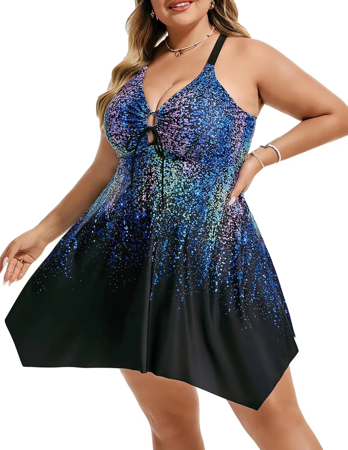 Hanna Nikole Two Piece Tankini Swimsuits for Women Plus Size Swimdress with Boyshorts