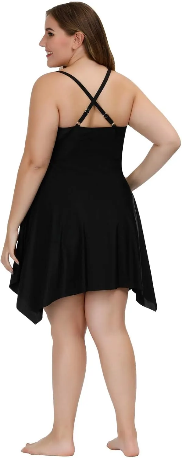 Hanna Nikole Two Piece Tankini Swimsuits for Women Plus Size Swimdress with Boyshorts