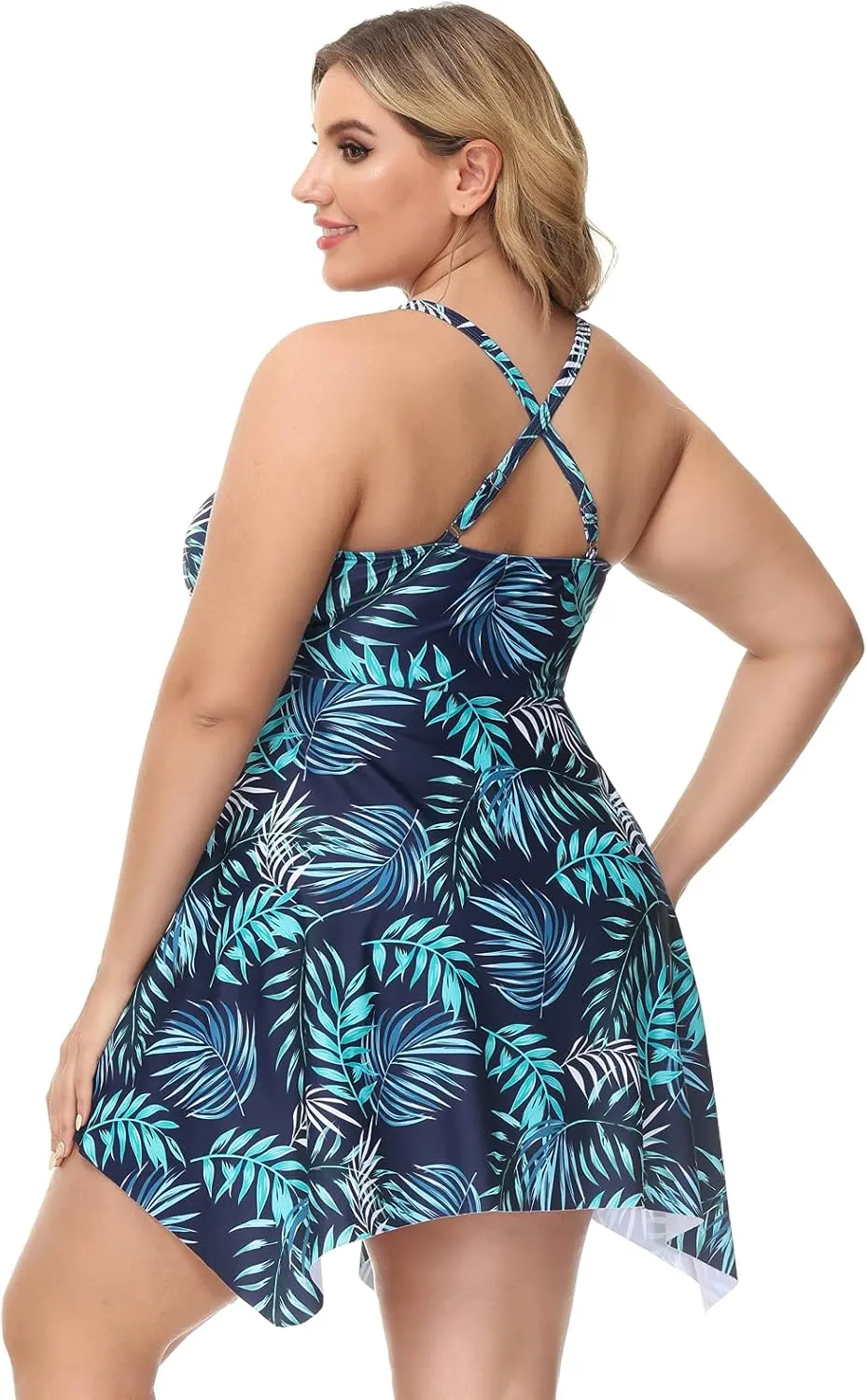 Hanna Nikole Two Piece Tankini Swimsuits for Women Plus Size Swimdress with Boyshorts