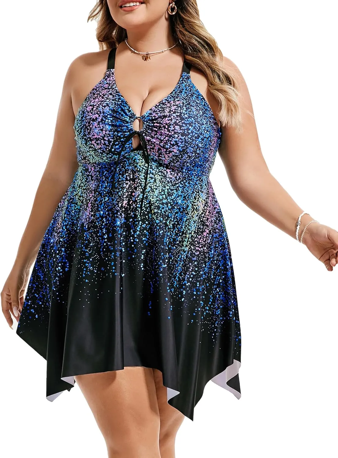 Hanna Nikole Two Piece Tankini Swimsuits for Women Plus Size Swimdress with Boyshorts