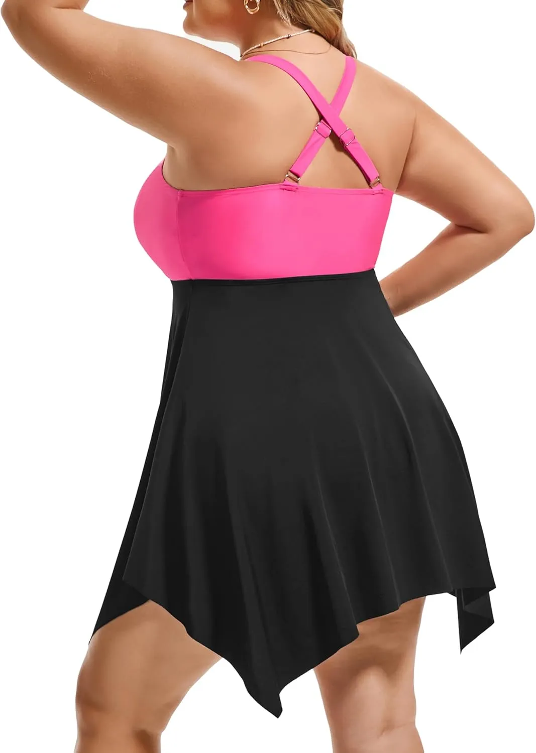 Hanna Nikole Two Piece Tankini Swimsuits for Women Plus Size Swimdress with Boyshorts