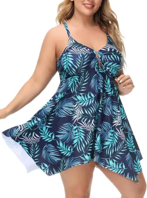 Hanna Nikole Two Piece Tankini Swimsuits for Women Plus Size Swimdress with Boyshorts
