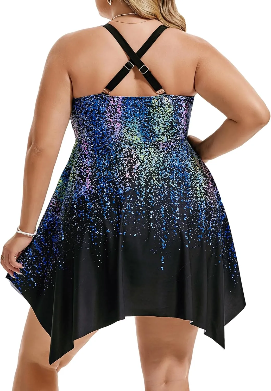 Hanna Nikole Two Piece Tankini Swimsuits for Women Plus Size Swimdress with Boyshorts