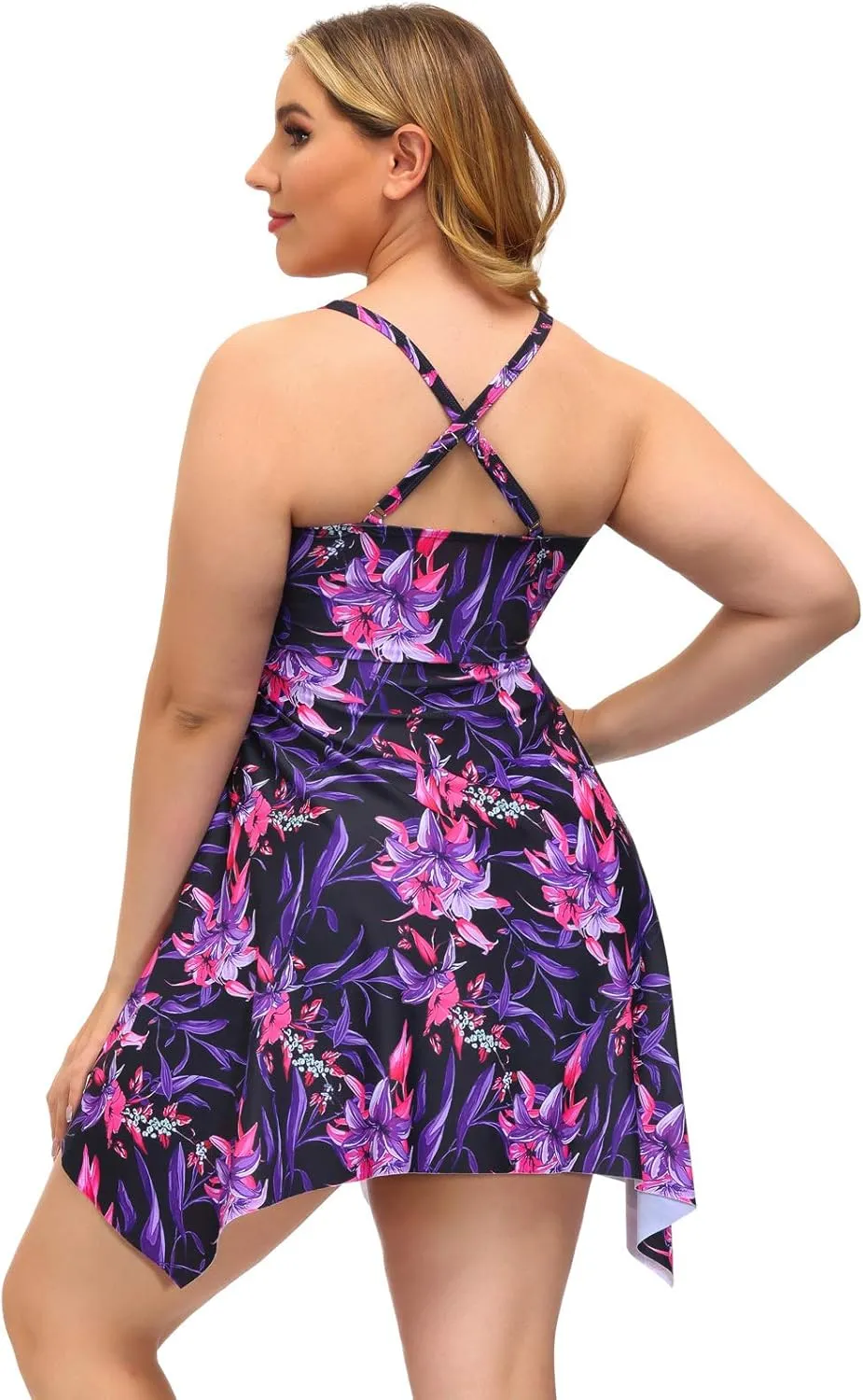 Hanna Nikole Two Piece Tankini Swimsuits for Women Plus Size Swimdress with Boyshorts