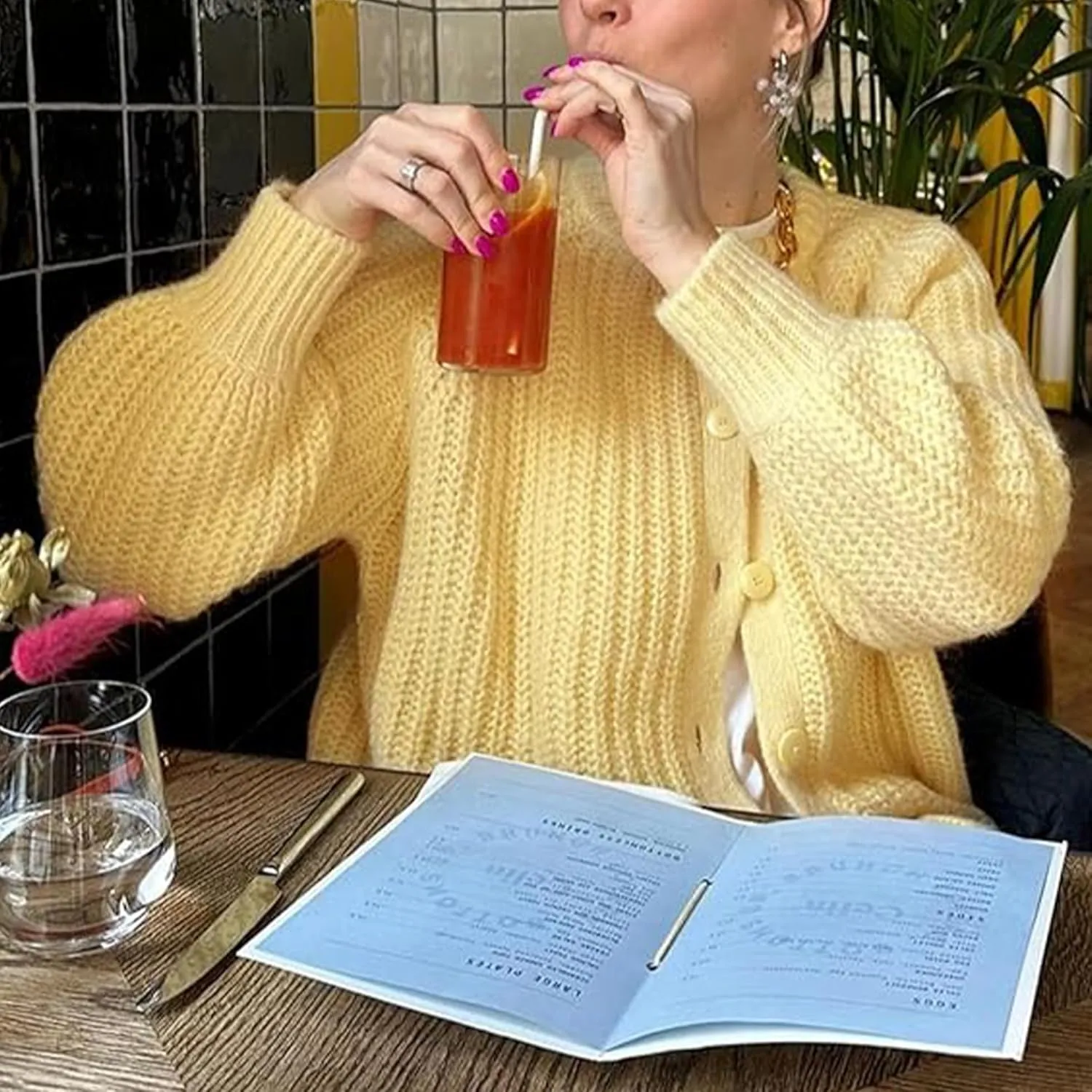Hixiaohe Cardigan Sweater for Women Long Sleeve Button Y2K Chunky Knit Sweater Fall Casual Open Front Outwear Knitwear Coat