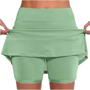 hlysgo Women's Plus Size Skort High Waisted Dressy Casual Workout Hiking Skirts Summer Athletic Tennis Shorts for Teen Girls