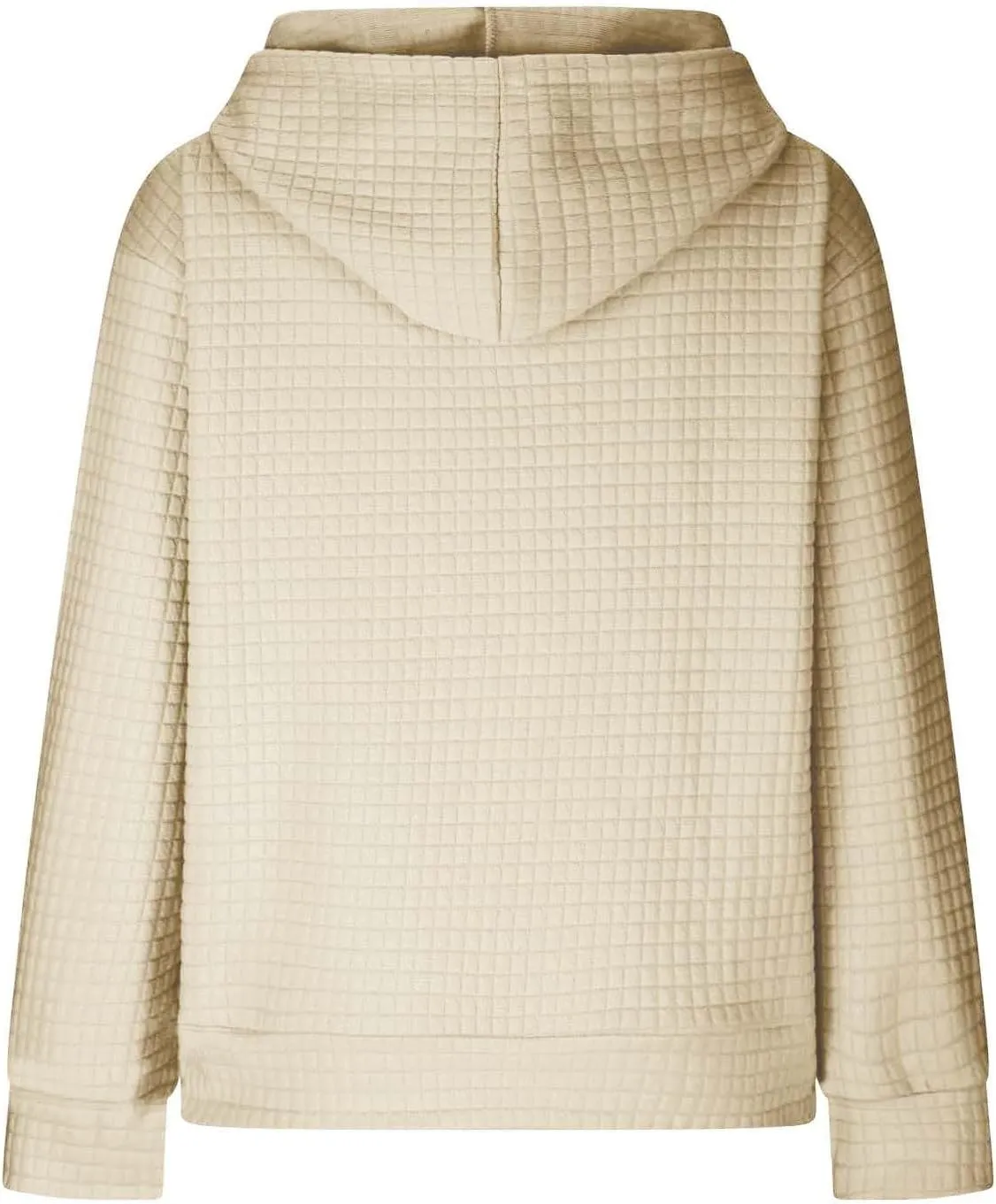 Hoodies For Women,2024 Fall Trendy Waffle Long Sleeve Drawstring Pullover Tops Casual Preppy Sweatshirt With Pockets