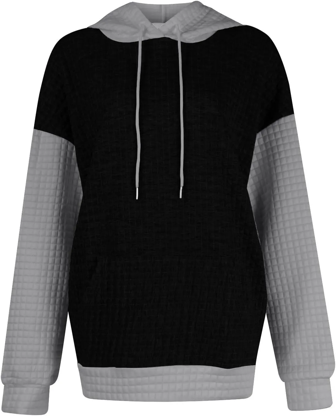Hoodies For Women,2024 Fall Trendy Waffle Long Sleeve Drawstring Pullover Tops Casual Preppy Sweatshirt With Pockets
