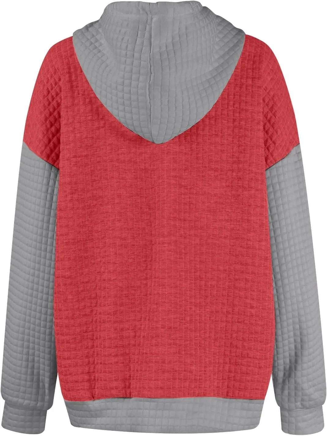 Hoodies For Women,2024 Fall Trendy Waffle Long Sleeve Drawstring Pullover Tops Casual Preppy Sweatshirt With Pockets