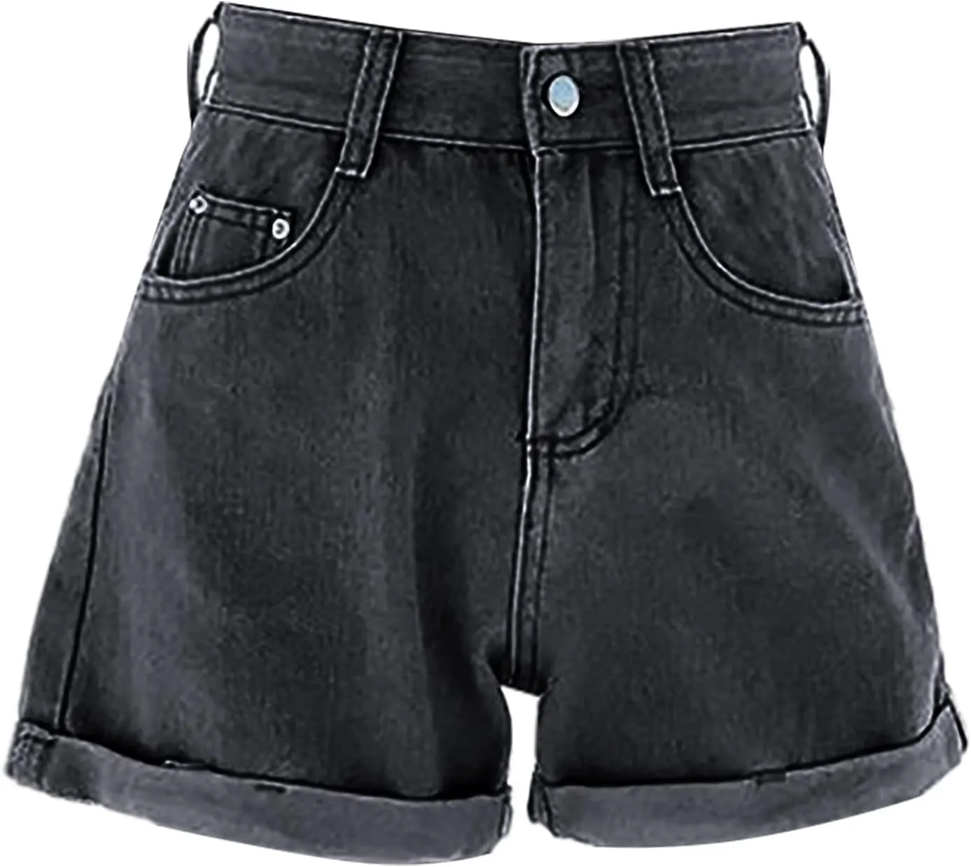 Jean Shorts Womens Low Rise Lightweight Trendy Ripped Distressed Denim Short Pants Elastic Waist Comfy Shorts