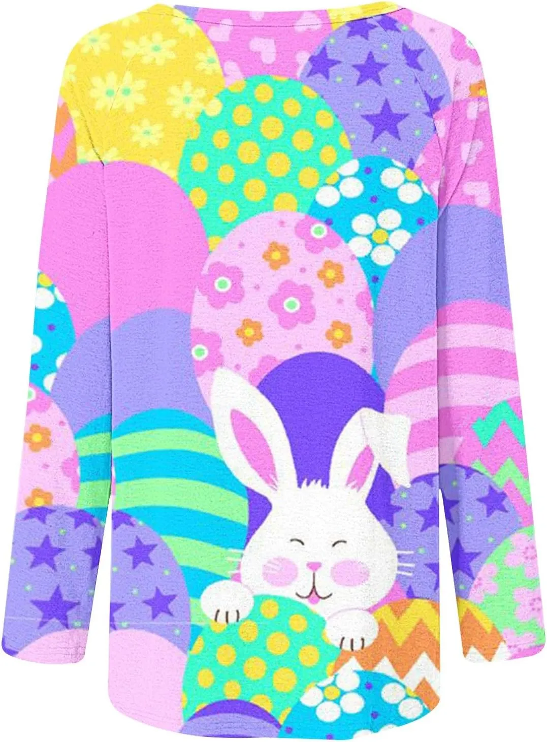 Jesus Sweatshirt Round Neck Easter Bunny Festival Happy Easter Printed Long Sleeve Loose Casual T Shirt Christian