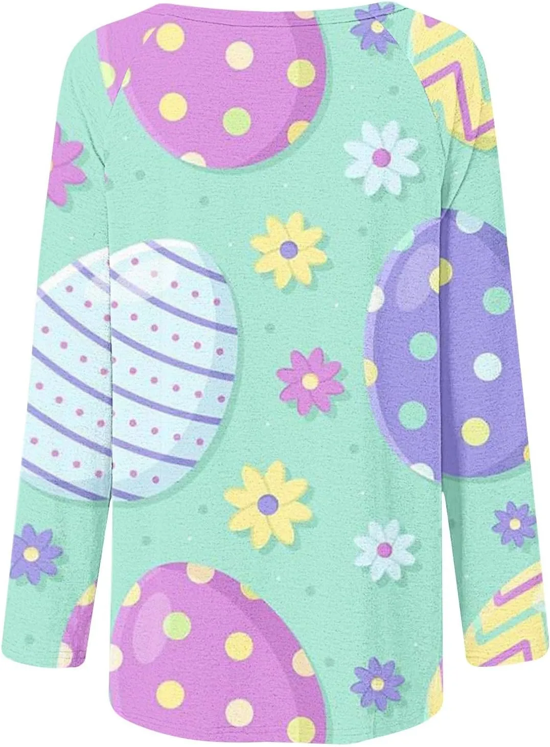 Jesus Sweatshirt Round Neck Easter Bunny Festival Happy Easter Printed Long Sleeve Loose Casual T Shirt Christian