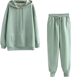 JMMSlmax Unisex 2 PC Sweatsuit Set Jogger Sweatpants Men Women Oversized Long Sleeve Hoodie Pullover Sweatshirt Tracksuit