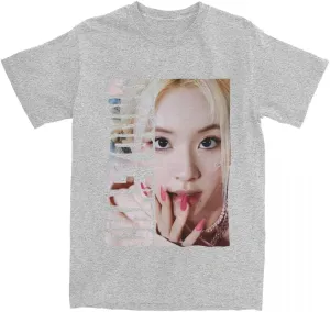 Kpop CHAEYOUNG Twice Rapper Merch T-Shirt  100% Organic US Cotton Unisex Summer Top, Novelty Tee for Men & Women Gray/XXXL