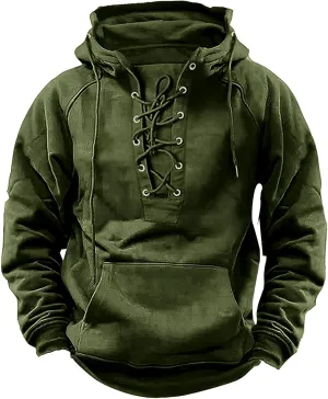 LCMTWX Black Sweatshirt Winter Vintage Long Sleeve Hoodie Half Zipper Hooded Sweatshirt Top Workwear Multi Pocket Outdoor