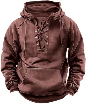 LCMTWX Black Sweatshirt Winter Vintage Long Sleeve Hoodie Half Zipper Hooded Sweatshirt Top Workwear Multi Pocket Outdoor
