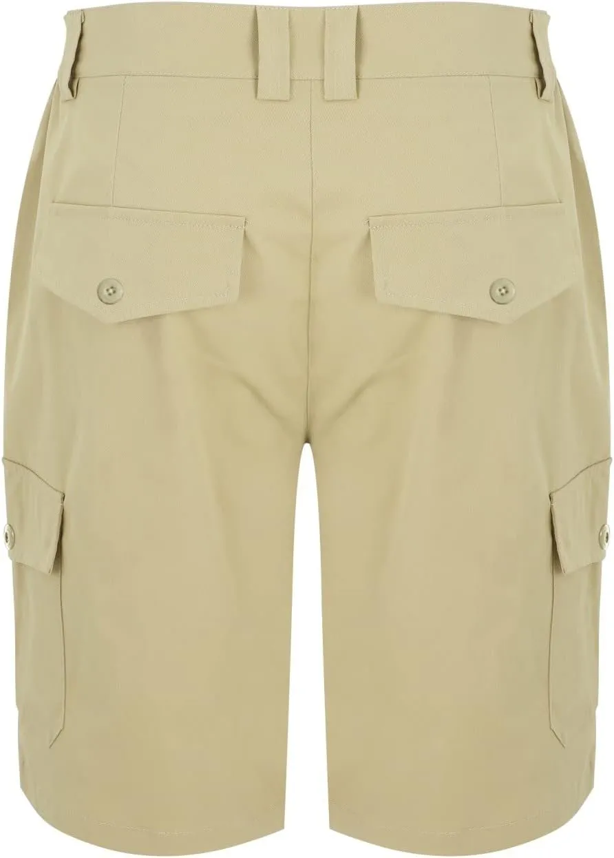 LCMTWX Mens Casual Shorts with Multiple Pockets for Comfort and Lightweight Twill Cotton Elastic Waist Casual Shorts for
