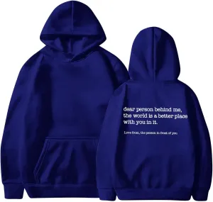 Letter Printed Hoodies for Women 2024 Long Sleeve Trendy Loose Sweatshirt Drawstring Thermal Oversized Pullover Top