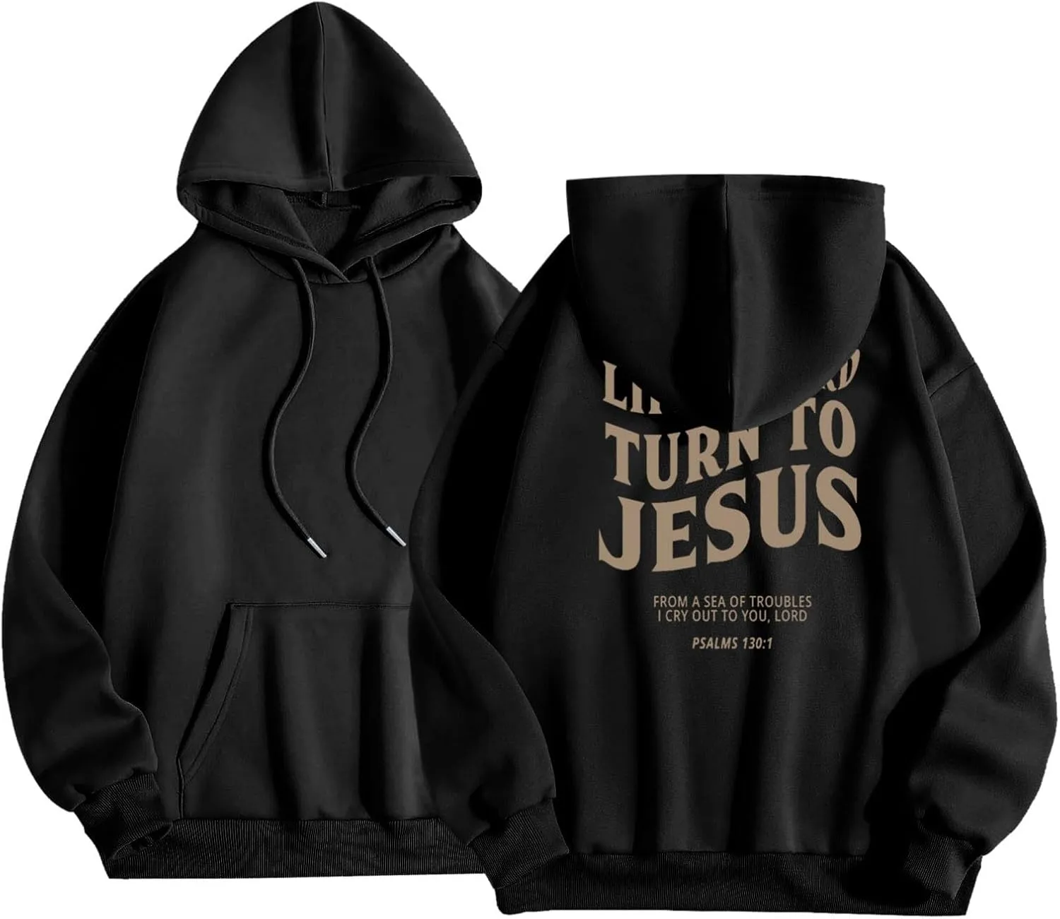 Life Is Hard Trun To Jesus Hoodies For Women Oversized Letter Graphic Y2K Hooded Pullover Tops Bible Verse Hoodie
