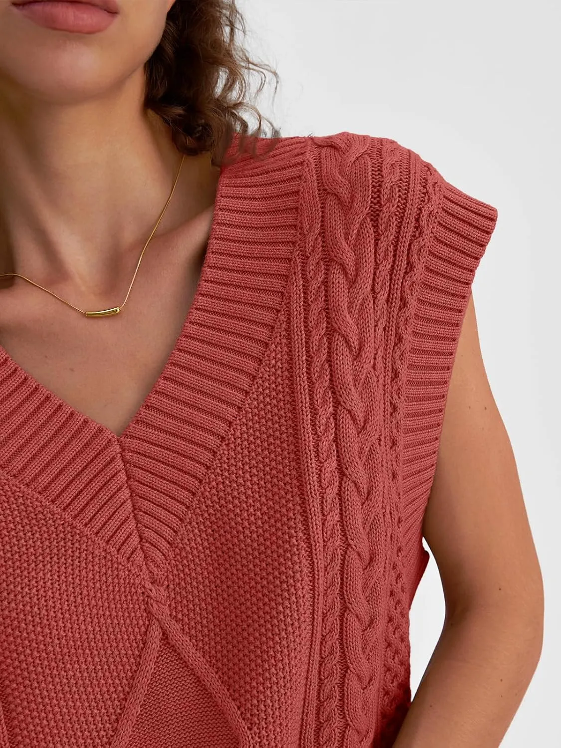 LILLUSORY Sweater Vest Women Trendy Cable Knit Cap Sleeve Tops 2025 V Neck Cotton Oversized Business Casual Outfits