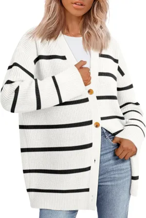 LILLUSORY Women Oversized Cardigan Sweater 2025 Fall Outfits Cloth Fashion V Neck Knit Button Front Casual Trendy Tops
