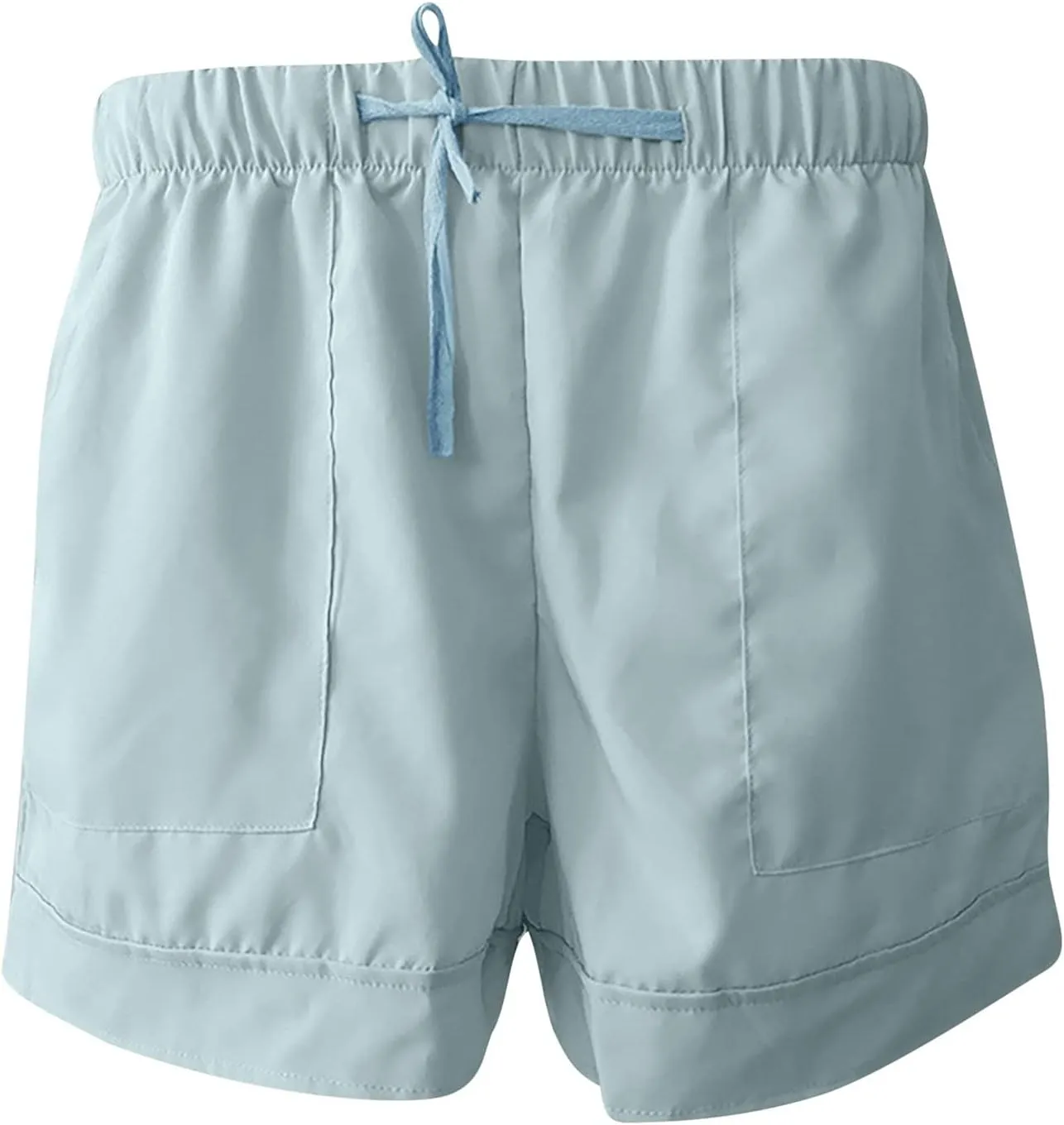 Linen Shorts for Women Plus Size Casual Loose Elastic Drawstring Summer Beach Bermuda Shorts with Pocket