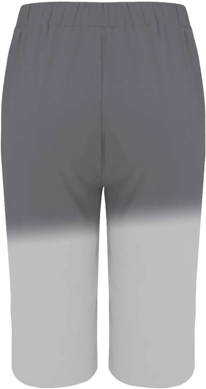Linen Shorts for Women Plus Size Casual Loose Elastic Drawstring Summer Beach Bermuda Shorts with Pocket