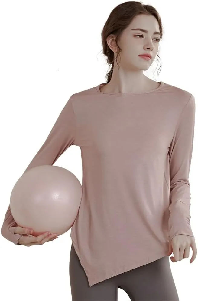 Long Sleeve Tee for Women with Thumb Hole Workout Shirts for Women Quick Dry Gym Athletic Tops Athletic Gym Workout Crop Tops