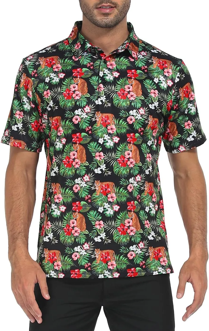 LRD Golf Shirts for Men UPF 50 Moisture Wicking Short Sleeve Polo Shirt