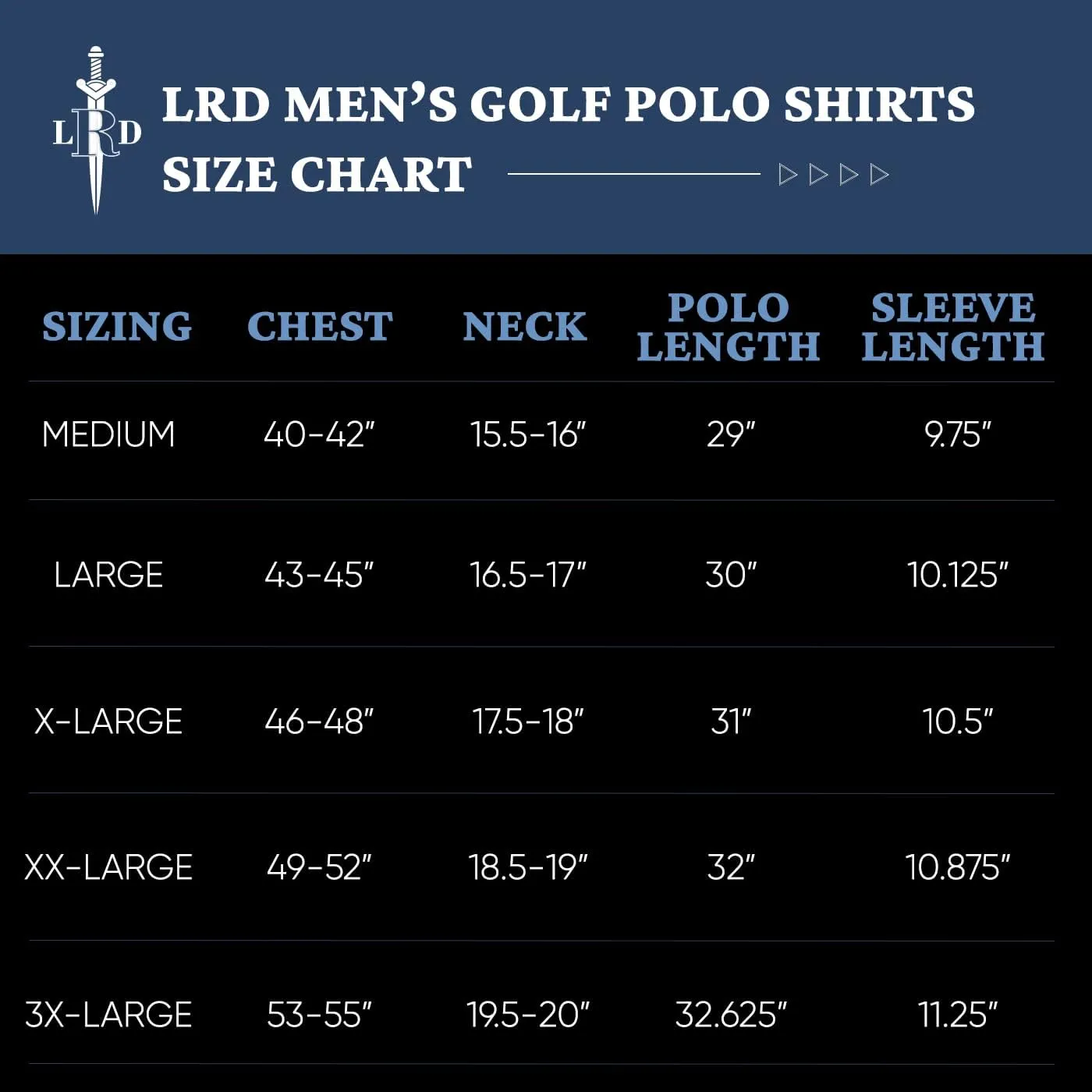 LRD Golf Shirts for Men UPF 50 Moisture Wicking Short Sleeve Polo Shirt