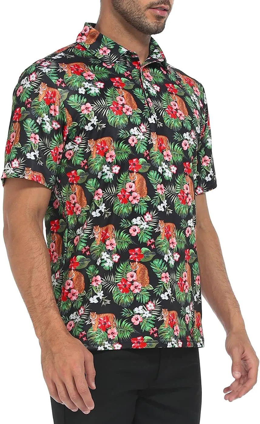 LRD Golf Shirts for Men UPF 50 Moisture Wicking Short Sleeve Polo Shirt