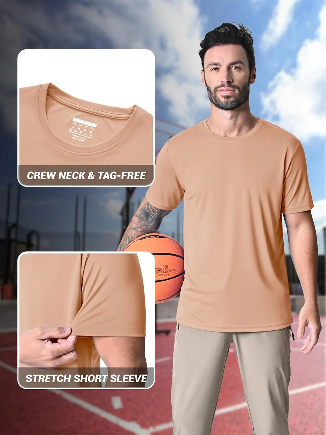 MAGCOMSEN Men's Short Sleeve UPF 50  T-Shirt Quick Dry Rash Guard Athletic Running Swim Top Tee Performance Water Shirts