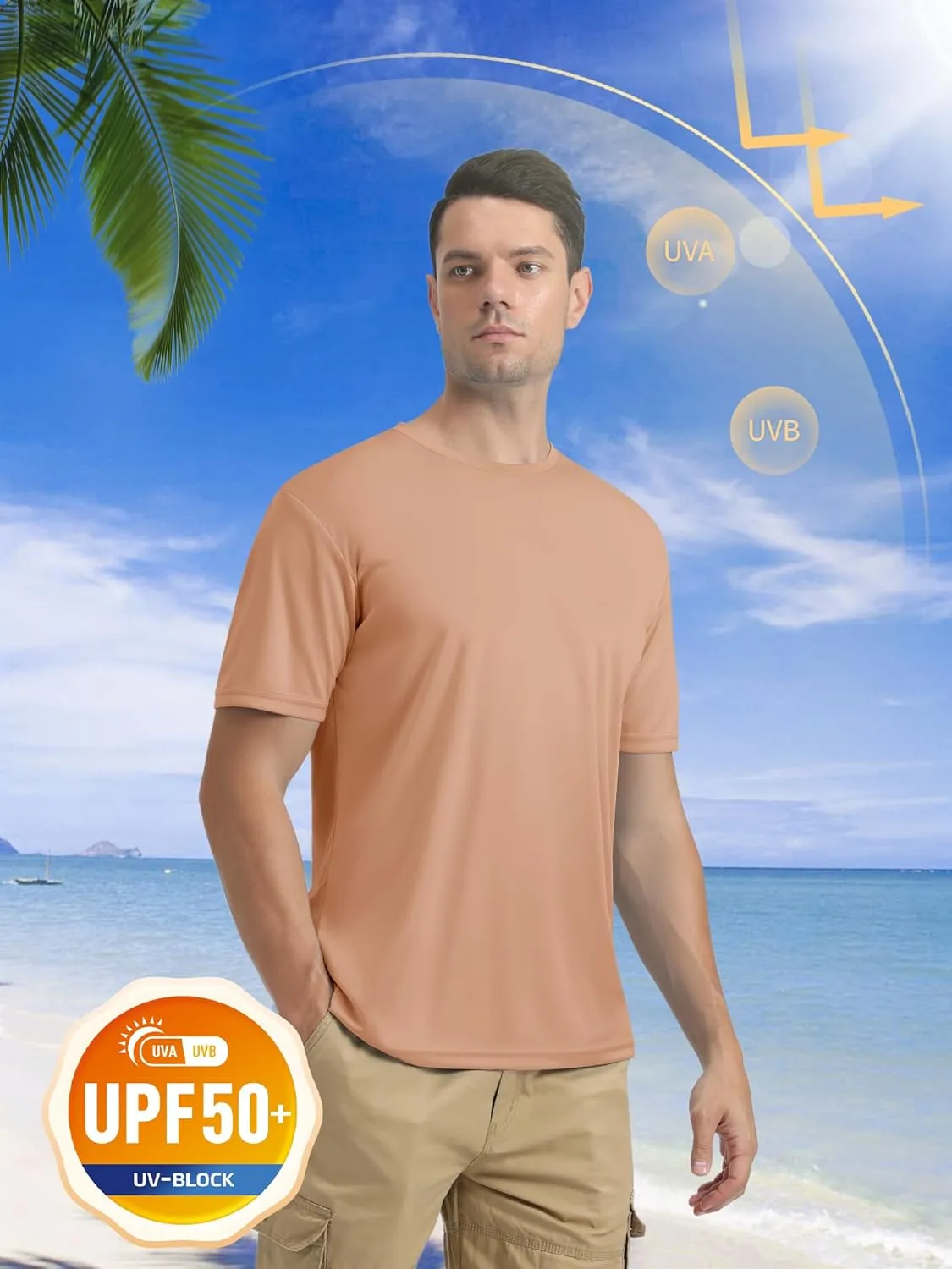 MAGCOMSEN Men's Short Sleeve UPF 50  T-Shirt Quick Dry Rash Guard Athletic Running Swim Top Tee Performance Water Shirts